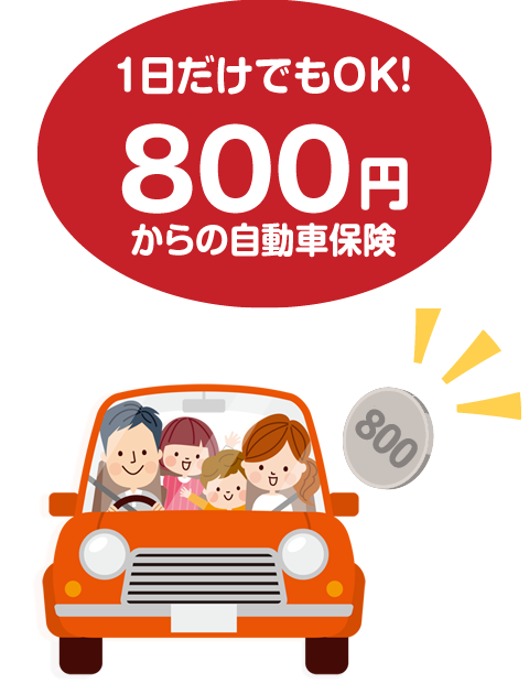 1日だけでもOK！500円からの自動車保険